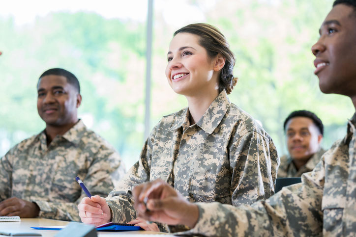 military personnel in a classroom