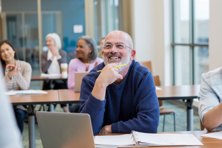 class full of older students