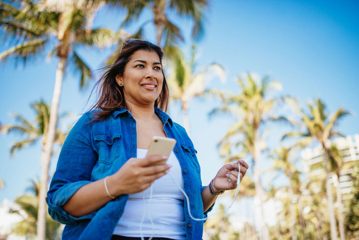 woman on her phone