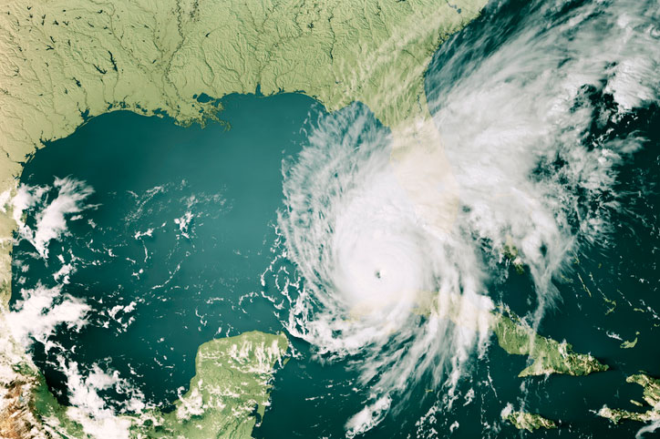 hurricane in the gulf of mexico