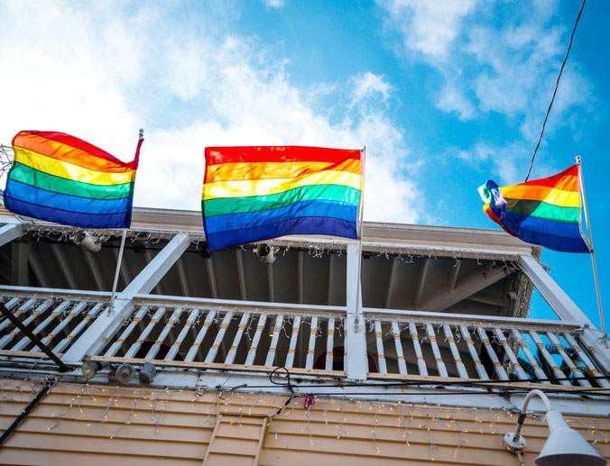 pride flags flying