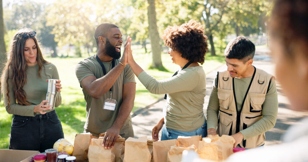 volunteers in the park